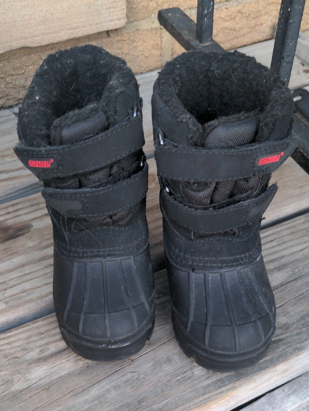 Kids Cold Winter Snow Boots with Hook-and-Loop Velcro Double Two Straps Comfy